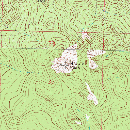 Topographic Map of Nipple Peak, CO