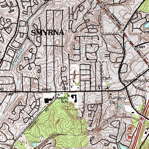 Topographic Map of Jonquil Park, GA