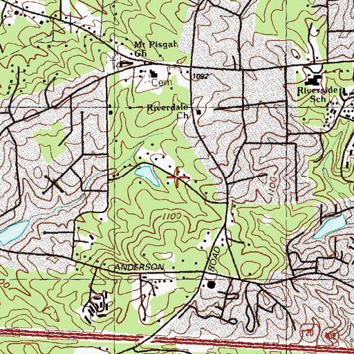 Topographic Map of Knox Springs Estates, GA