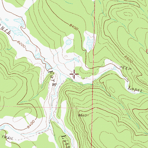 Topographic Map of Lopez Creek, CO