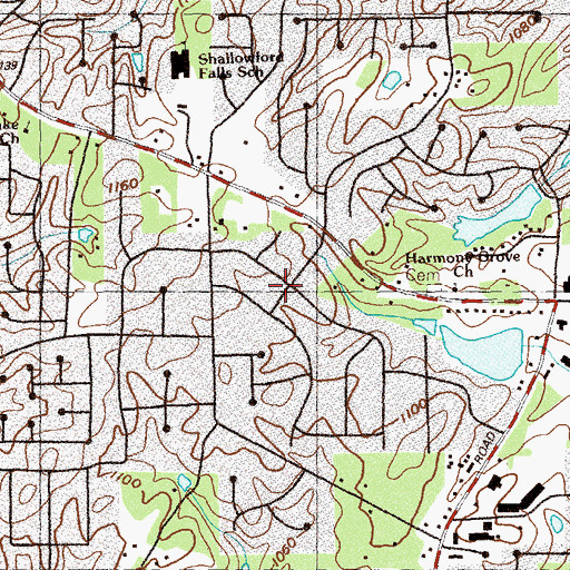 Topographic Map of Marlanta, GA
