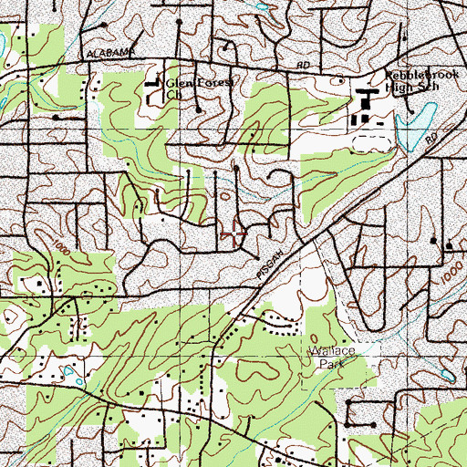 Topographic Map of Mount Pisgah Estates, GA