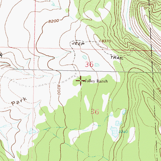 Topographic Map of Jolley Ranch, CO