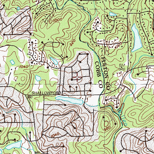 Topographic Map of Plantation North, GA