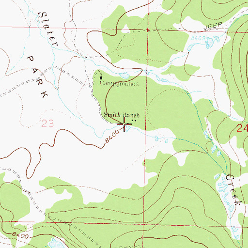 Topographic Map of Smith Ranch, CO