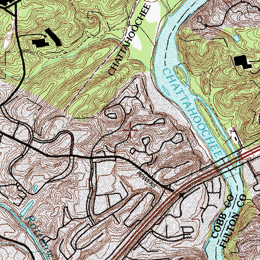 Topographic Map of Post River, GA