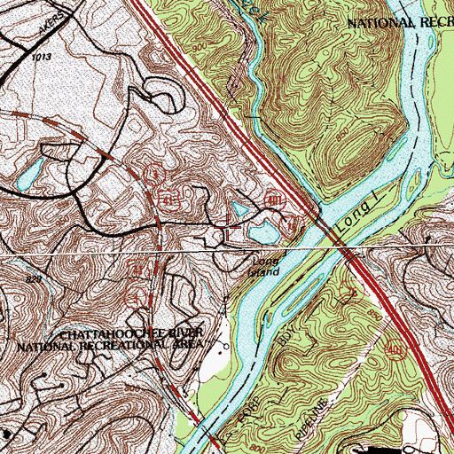 Topographic Map of Postwoods, GA