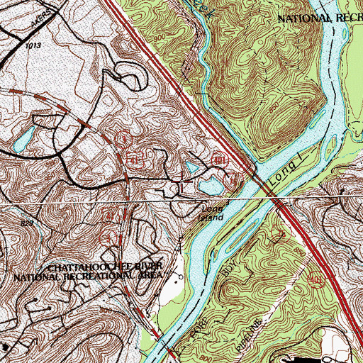 Topographic Map of Postwoods, GA