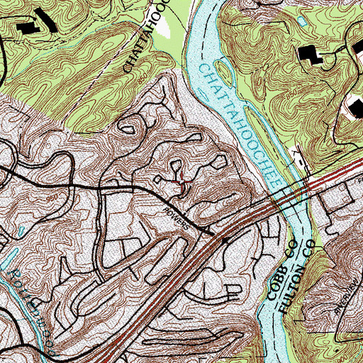 Topographic Map of Powers Ferry Vantage, GA