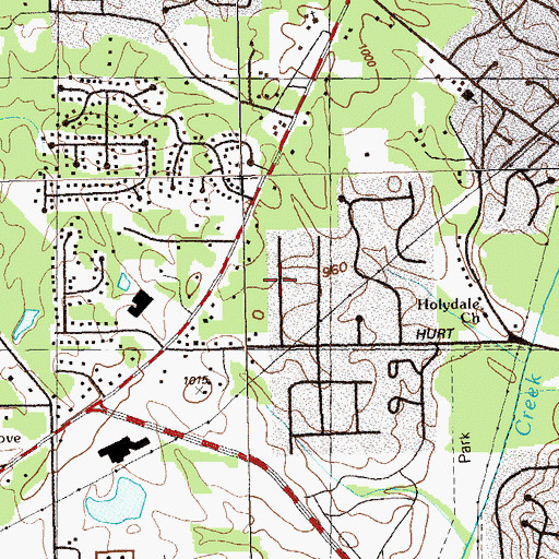 Topographic Map of Quails Nest, GA