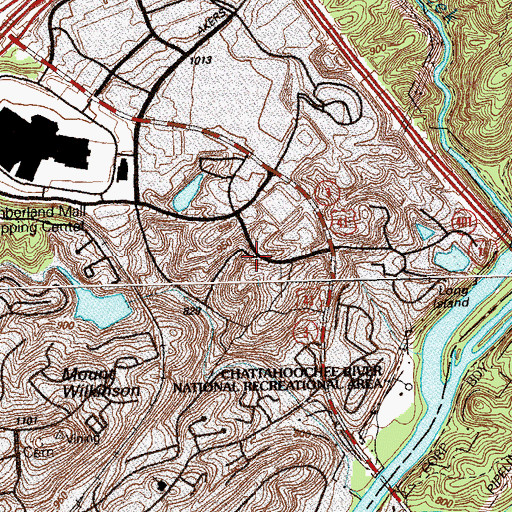 Topographic Map of Riverwood, GA