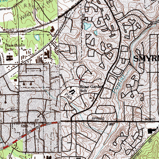 Topographic Map of Rose Garden Hills, GA