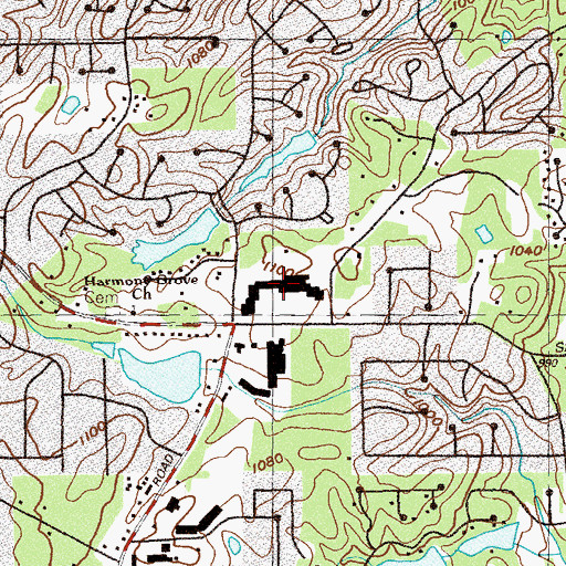 Topographic Map of Shallowford Corners Shopping Center, GA