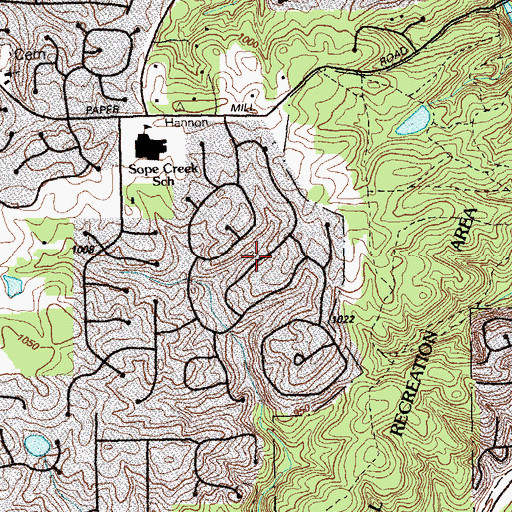 Topographic Map of Sibley Forest, GA