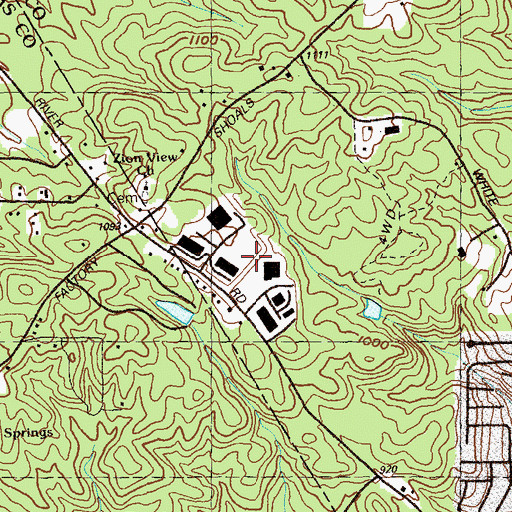 Topographic Map of Six Flags Industrial Park, GA