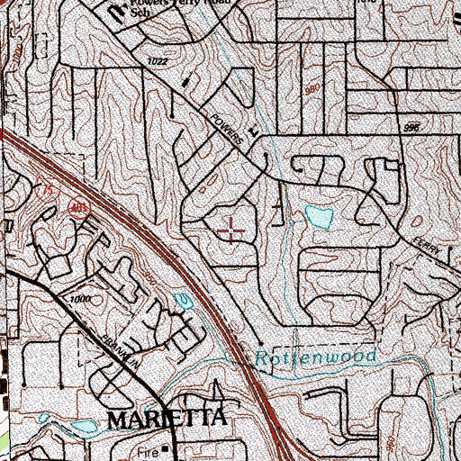 Topographic Map of Sun Valley, GA