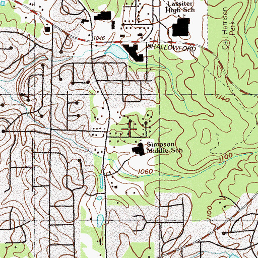 Topographic Map of Swanson Heights, GA