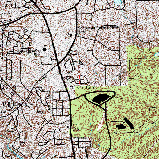 Topographic Map of The Courtyards, GA