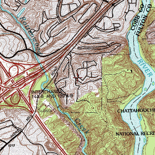 Topographic Map of The Highlands at Akers, GA