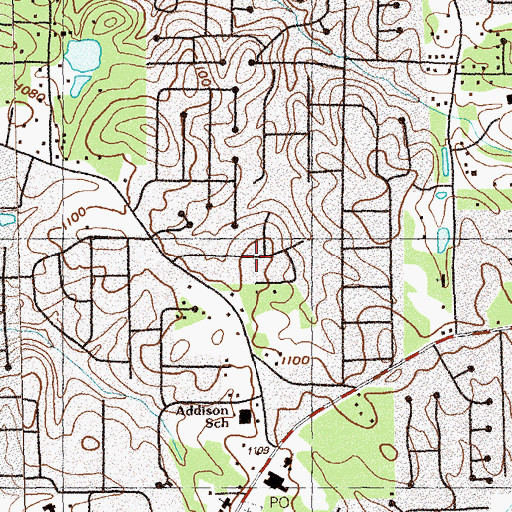 Topographic Map of Vandiver Heights, GA