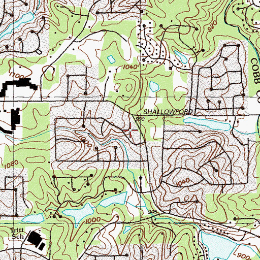 Topographic Map of Waterfront, GA