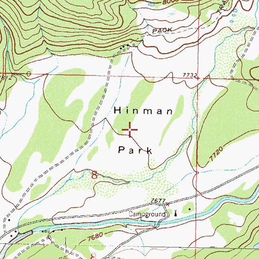 Topographic Map of Hinman Park, CO