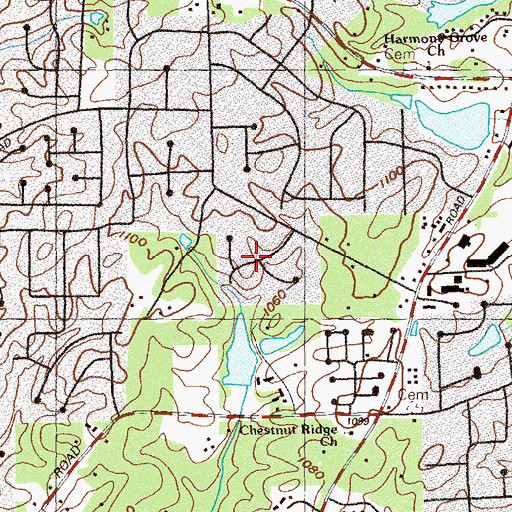Topographic Map of Windrush, GA
