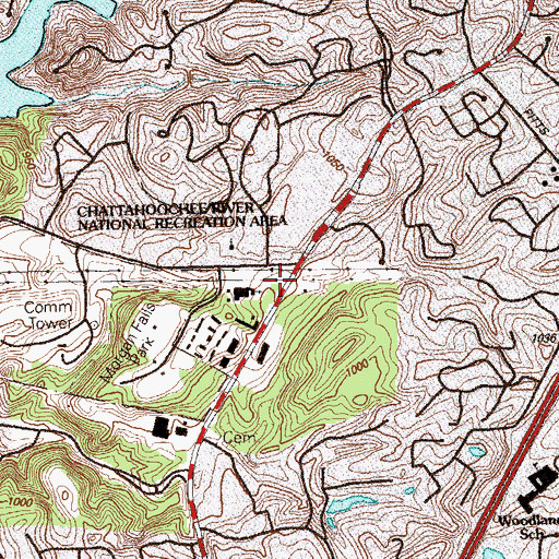 Topographic Map of North Springs Church, GA