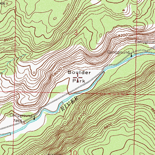 Topographic Map of Boulder Park, CO