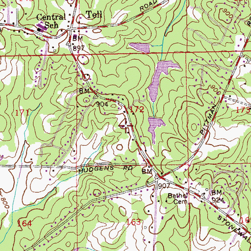 Topographic Map of Cliftondale Church, GA