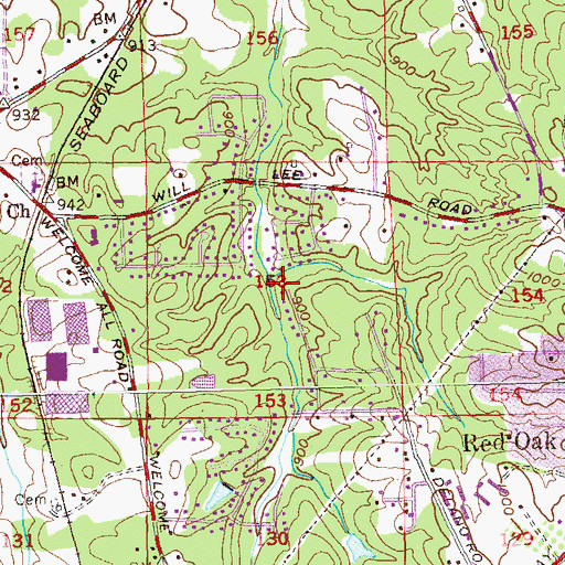 Topographic Map of Temper Grove Church, GA