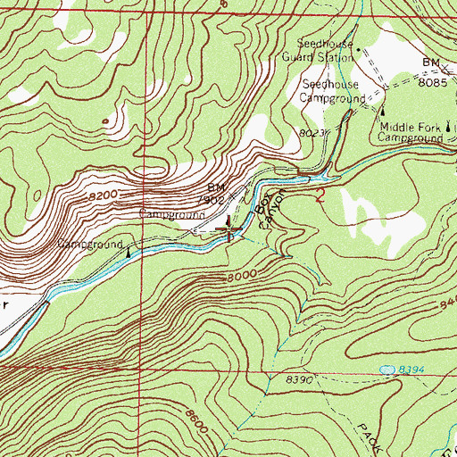 Topographic Map of Box Canyon, CO