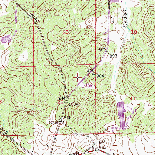 Topographic Map of New Hope Church, GA