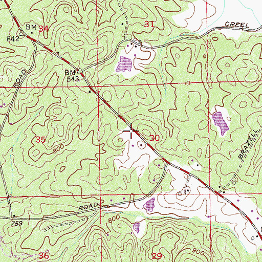 Topographic Map of Cochran Cemetery, GA