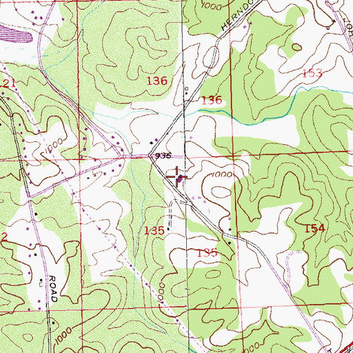 Topographic Map of Calvary Church, GA