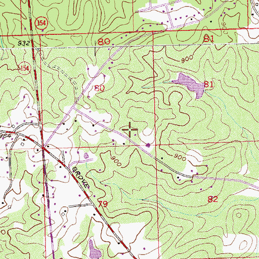 Topographic Map of Cedar Grove Church, GA