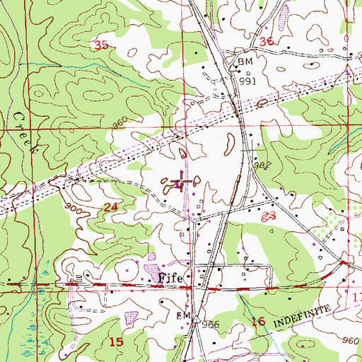 Topographic Map of Fife Church, GA