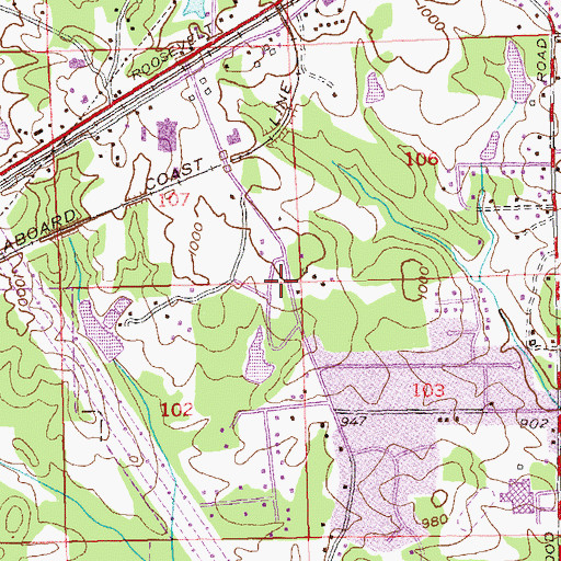 Topographic Map of Forest Lawn Cemetery, GA