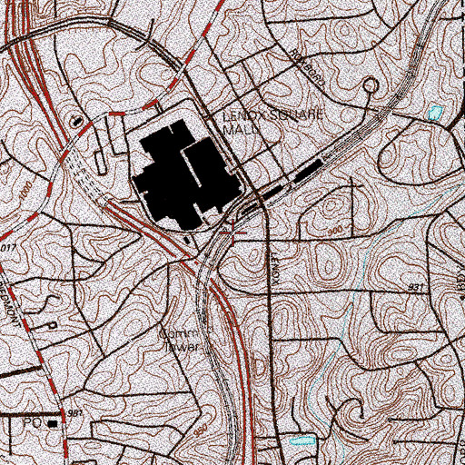 Topographic Map of Peachtree Park (historical), GA