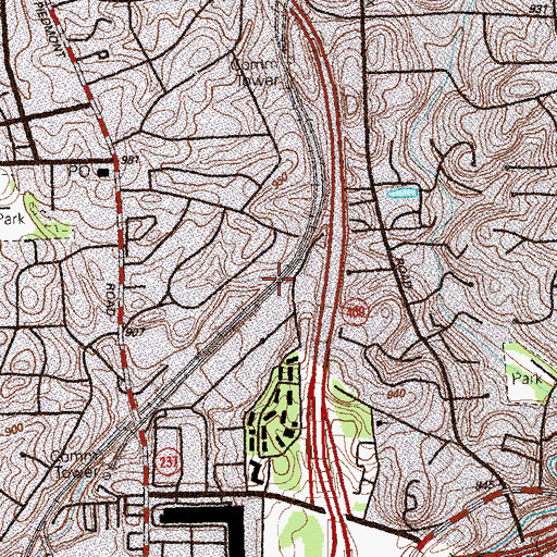 Topographic Map of Edwardsville (historical), GA