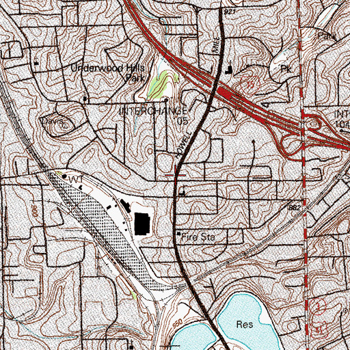 Topographic Map of Woodward, GA