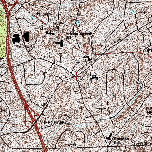 Topographic Map of Howell Mills (historical), GA