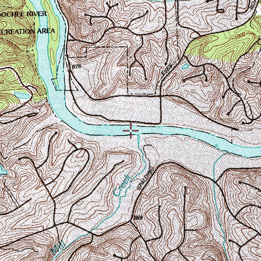 Topographic Map of Jett Ferry (historical), GA