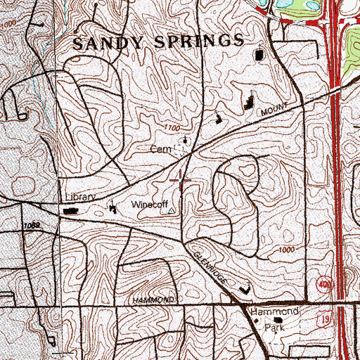 Topographic Map of Hammond, GA