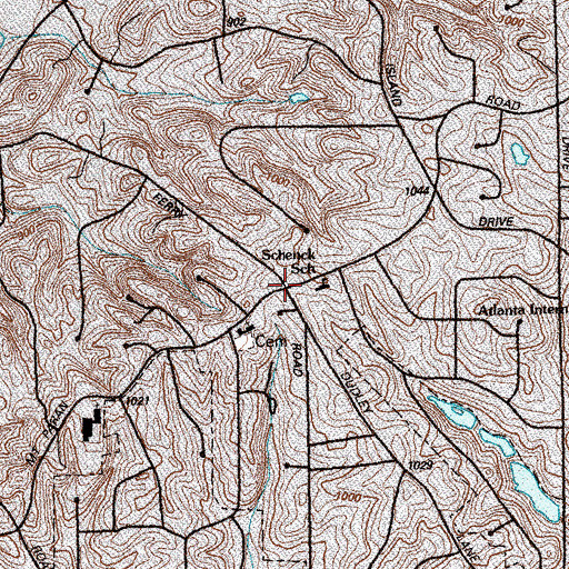 Topographic Map of Seborn, GA