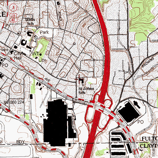 Topographic Map of Saint John the Evangelist Catholic Church, GA