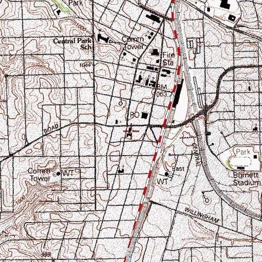 Topographic Map of East Point Christian Church, GA