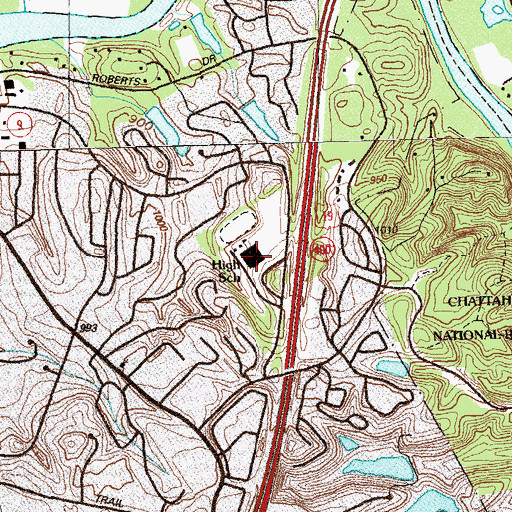 Topographic Map of Crestwood High School, GA
