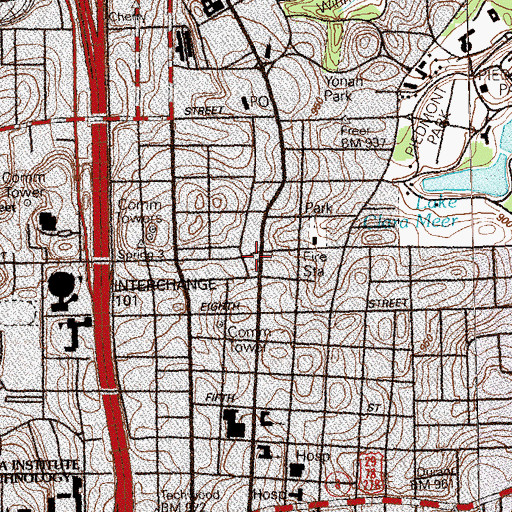Topographic Map of Margaret Mitchell House, GA