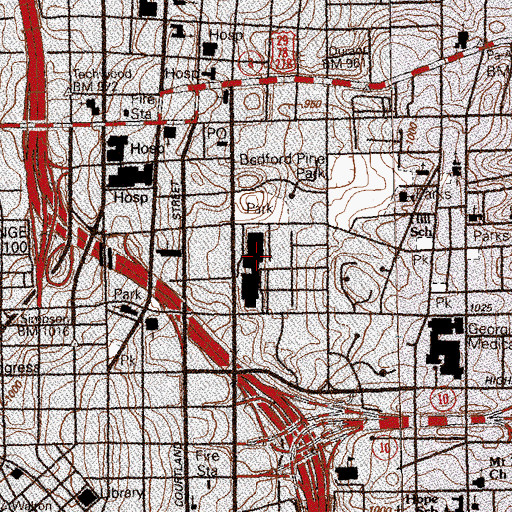 Topographic Map of Science and Technology Museum of Atlanta, GA